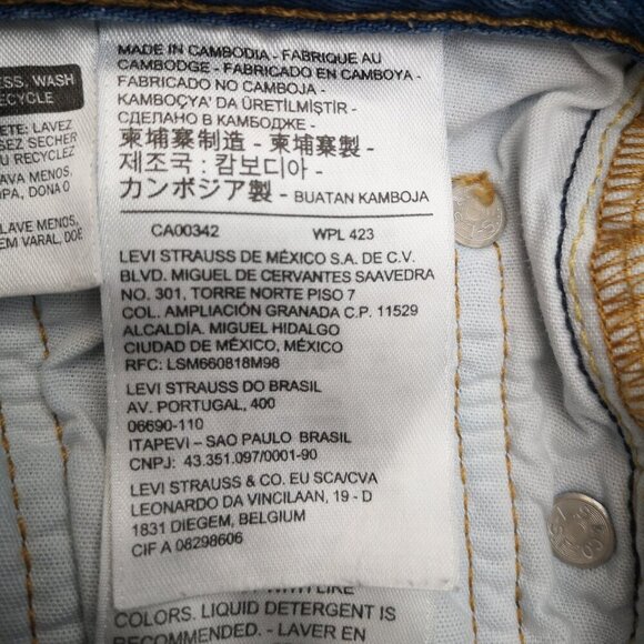 Levi's 501 Ladies Size 25/32 Button Front Distressed Light Wash Blue Jeans - Picture 6 of 16
